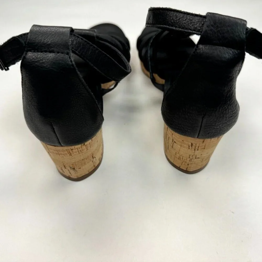 Eileen Fisher Leather Gladiator Wedge Sandals Women 9 NWOB Fisherman Platform‎
